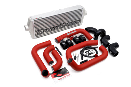 GrimmSpeed 2008-2014 Subaru STI Front Mount Intercooler Kit Raw Core / Red Pipe