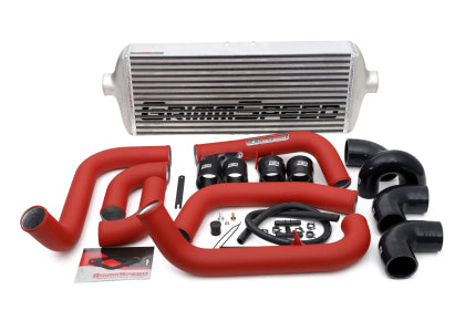 GrimmSpeed 2008-2014 Subaru STI Front Mount Intercooler Kit Raw Core / Red Pipe